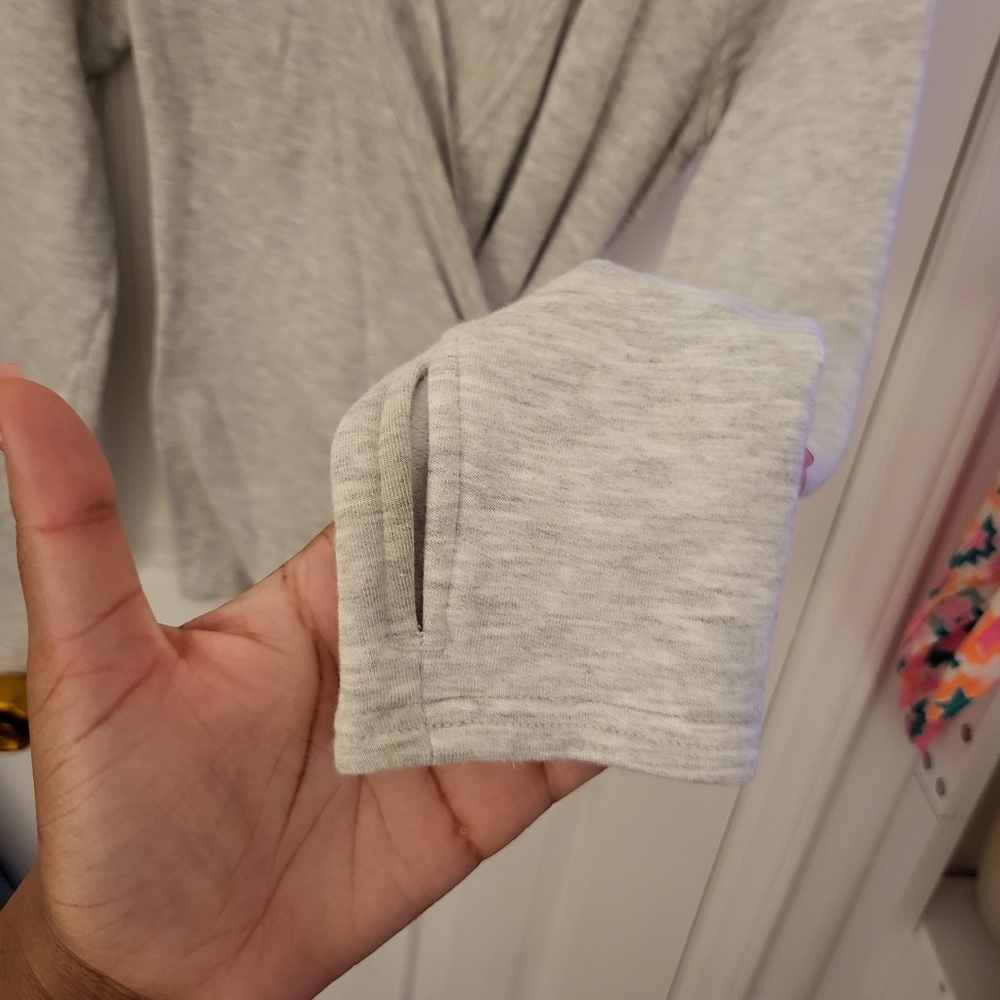 Athleta Grey Wrap Sweater - Picture 3 of 9